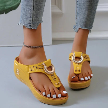 Rome Summer Women Flip Flops Wedges 🎁 Thick Slipper (BUY TWO FREE SHIPPING)